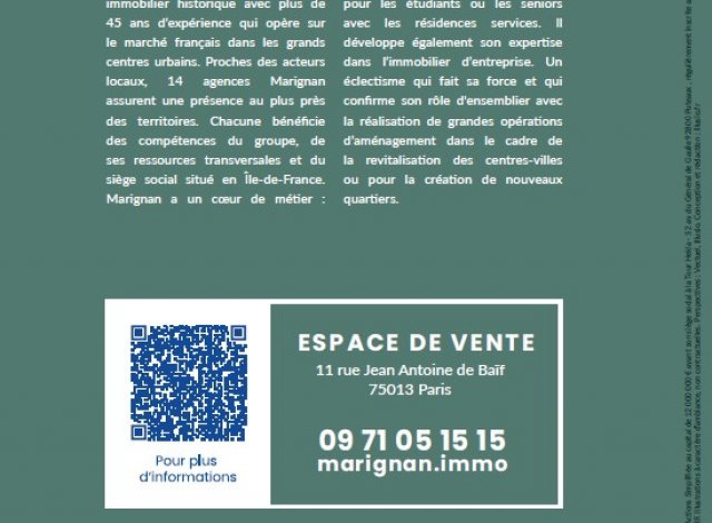 Paris 13ème programme neuf  Parc en ciel